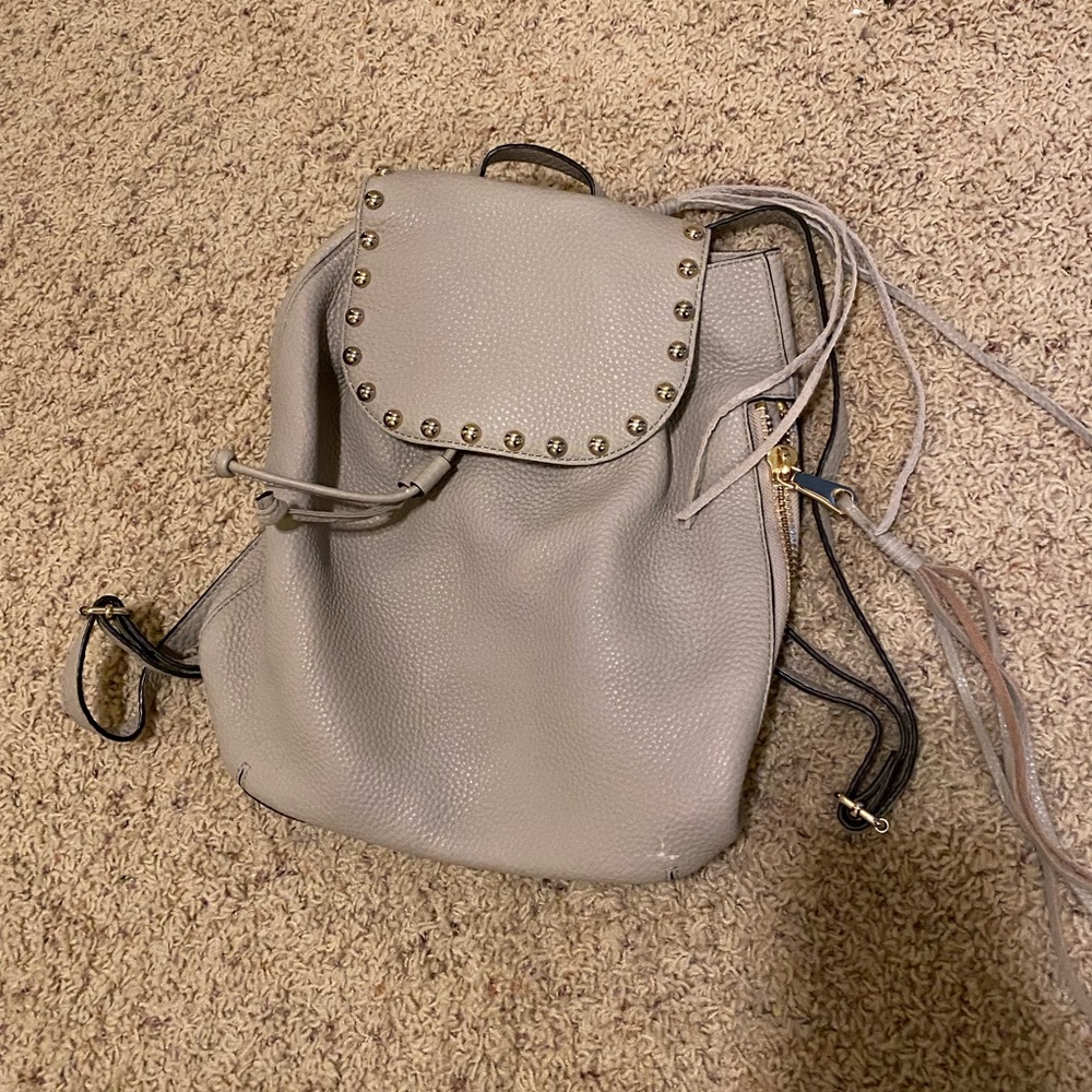 Rebecca Minkoff studded leather backpack beige